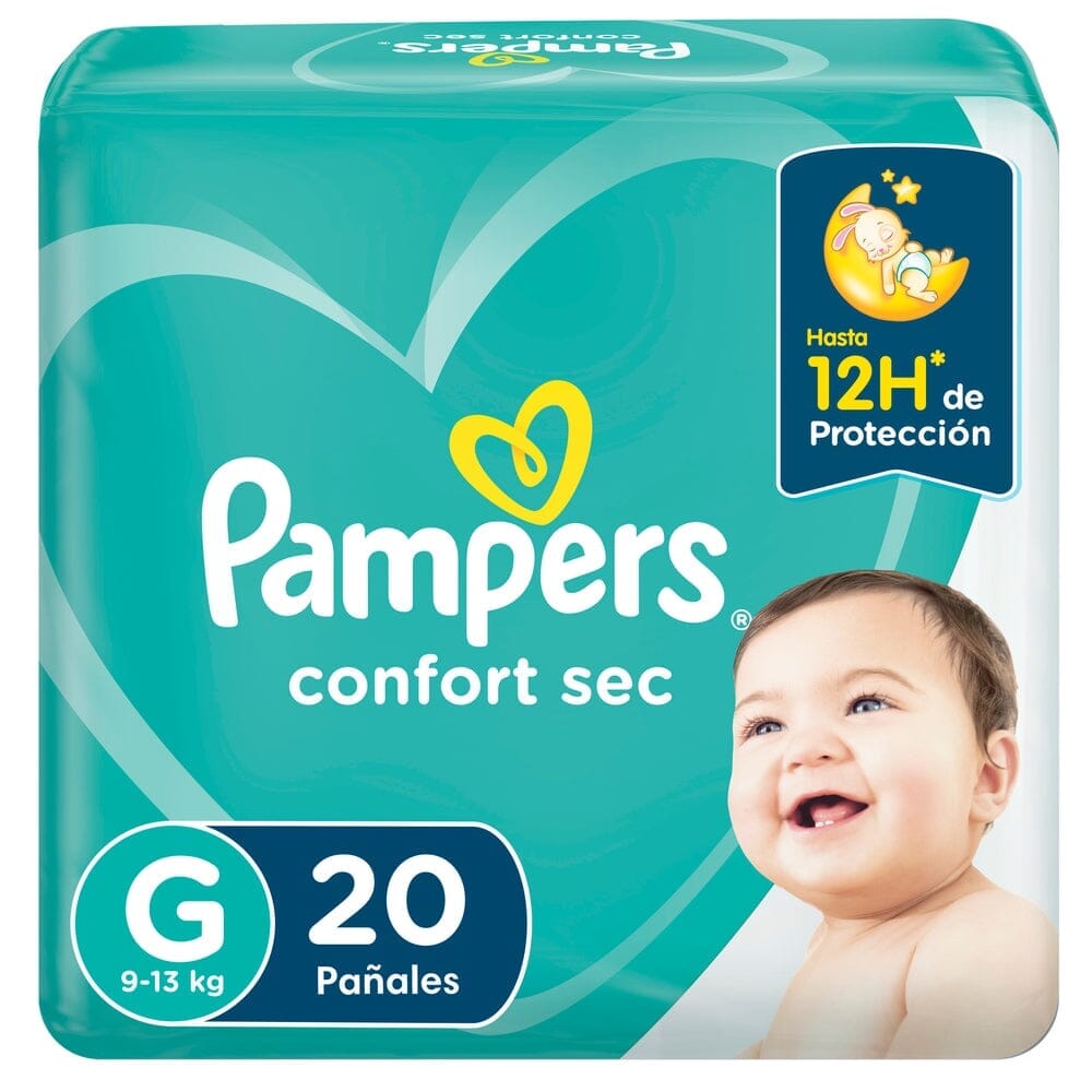 Pampers confort sec talla G x 20 pañales Farmex-Pluxee-Persistente